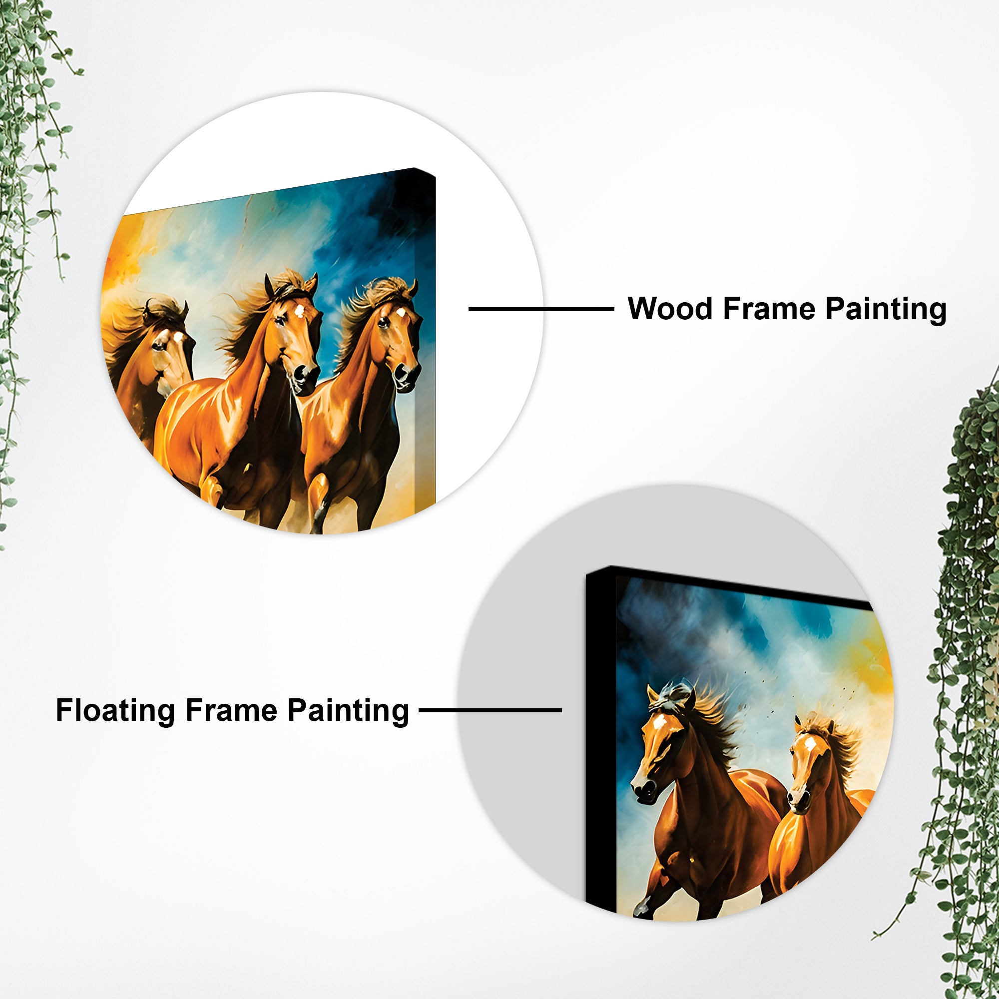 Seven Running Horses Auspicious Canvas wall Painting