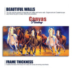 Seven Running Horses Premium Canvas Wall Painting