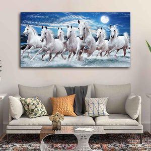 Seven Running Horses Wall Painting in Water