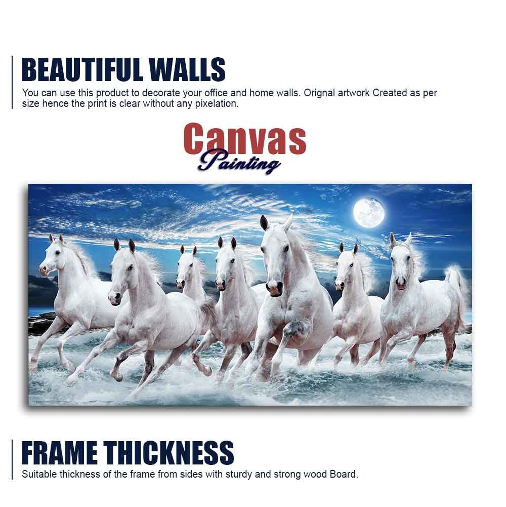 white horse canvas wall art