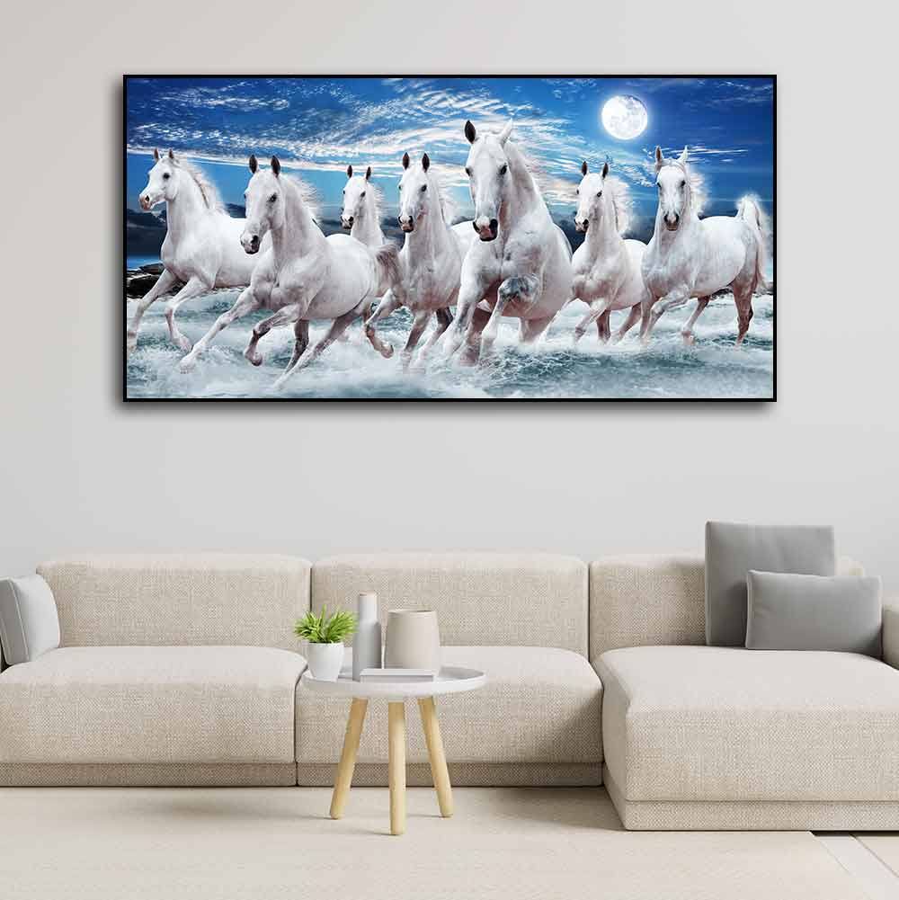 Seven Running Horses Painting