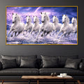 Seven White Horses Energy Crystal Glass Painting
