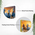 Seven White Horses Running at Dawn Canvas Wall Painting