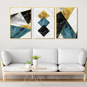 Shapes & Textures Decorative Floating Canvas Wall Painting Set of Three