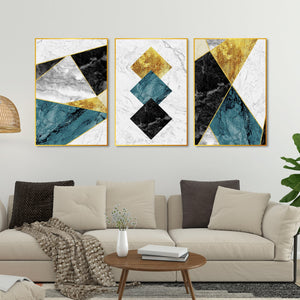 Shapes & Textures Decorative Floating Canvas Wall Painting Set of Three