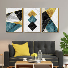 Shapes & Textures Decorative Floating Canvas Wall Painting Set of Three