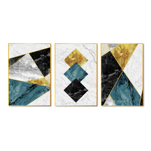 Shapes & Textures Decorative Floating Canvas Wall Painting Set of Three