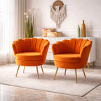 shell-motif-luxury-design-orange-velvet-accent-chair