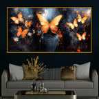 Shimmering Butterfly Crystal Glass Wall Art Painting for Premium Decor