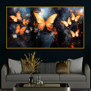 Shimmering Butterfly Crystal Glass Wall Art Painting for Premium Decor
