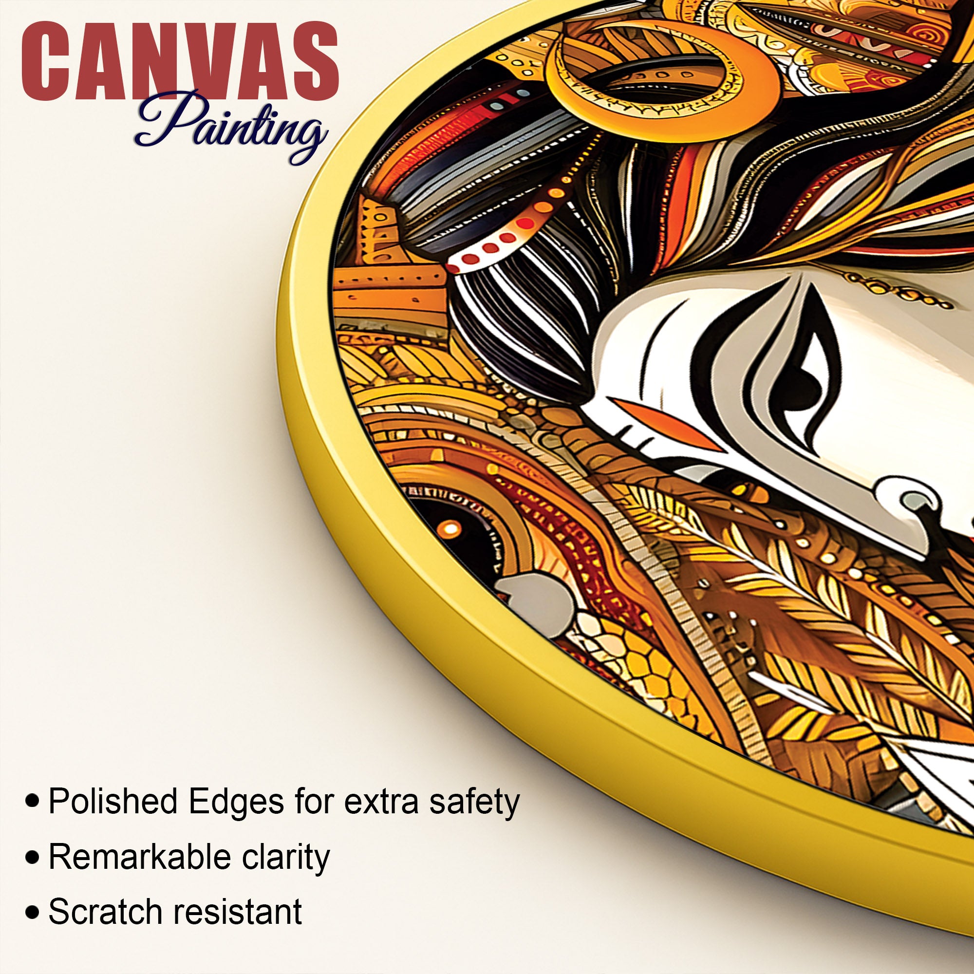 Shiv Ji Aura Round Painting Hindu Devotional Wall Art