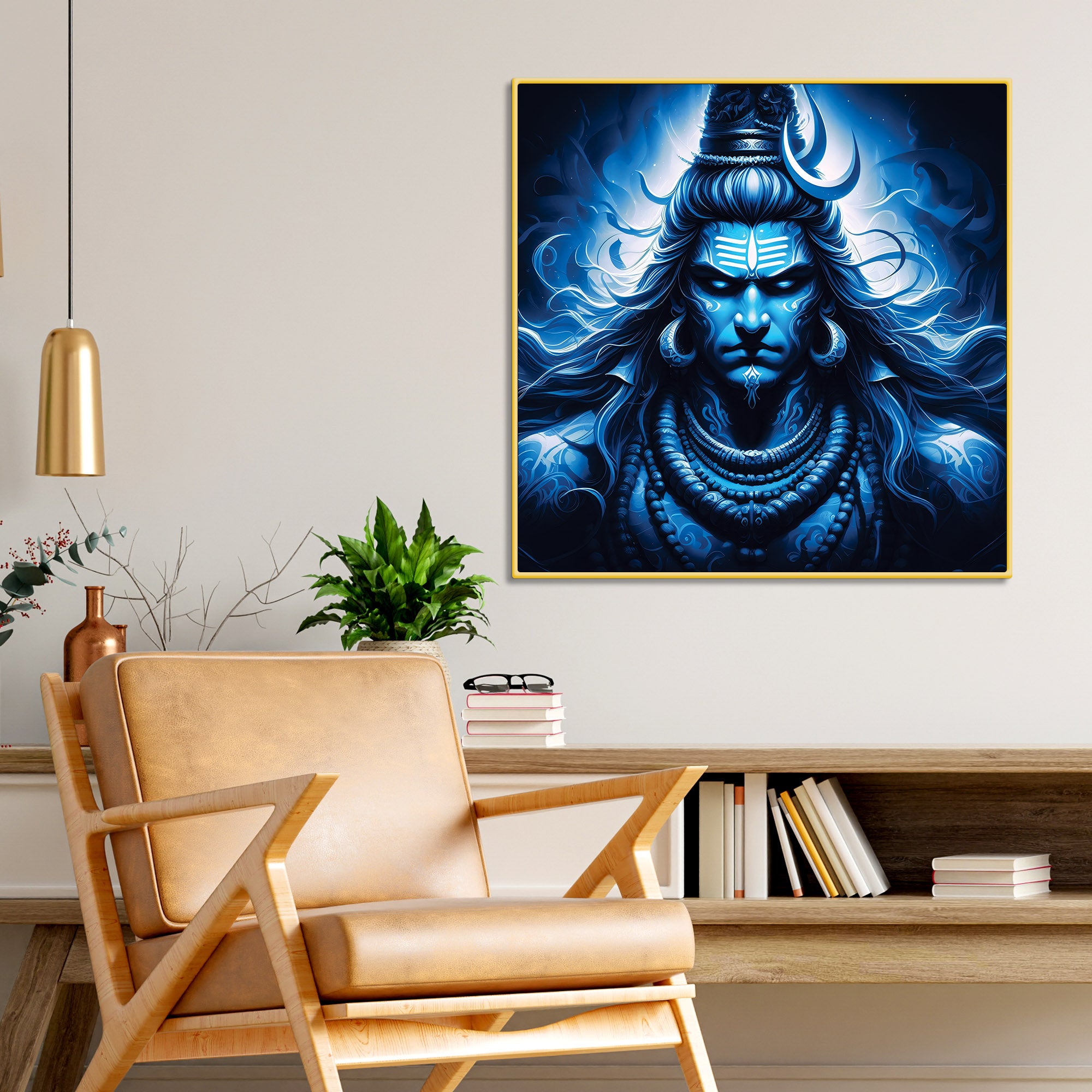 Shiv Ji Celestial Painting Hindu Spiritual Canvas Decor