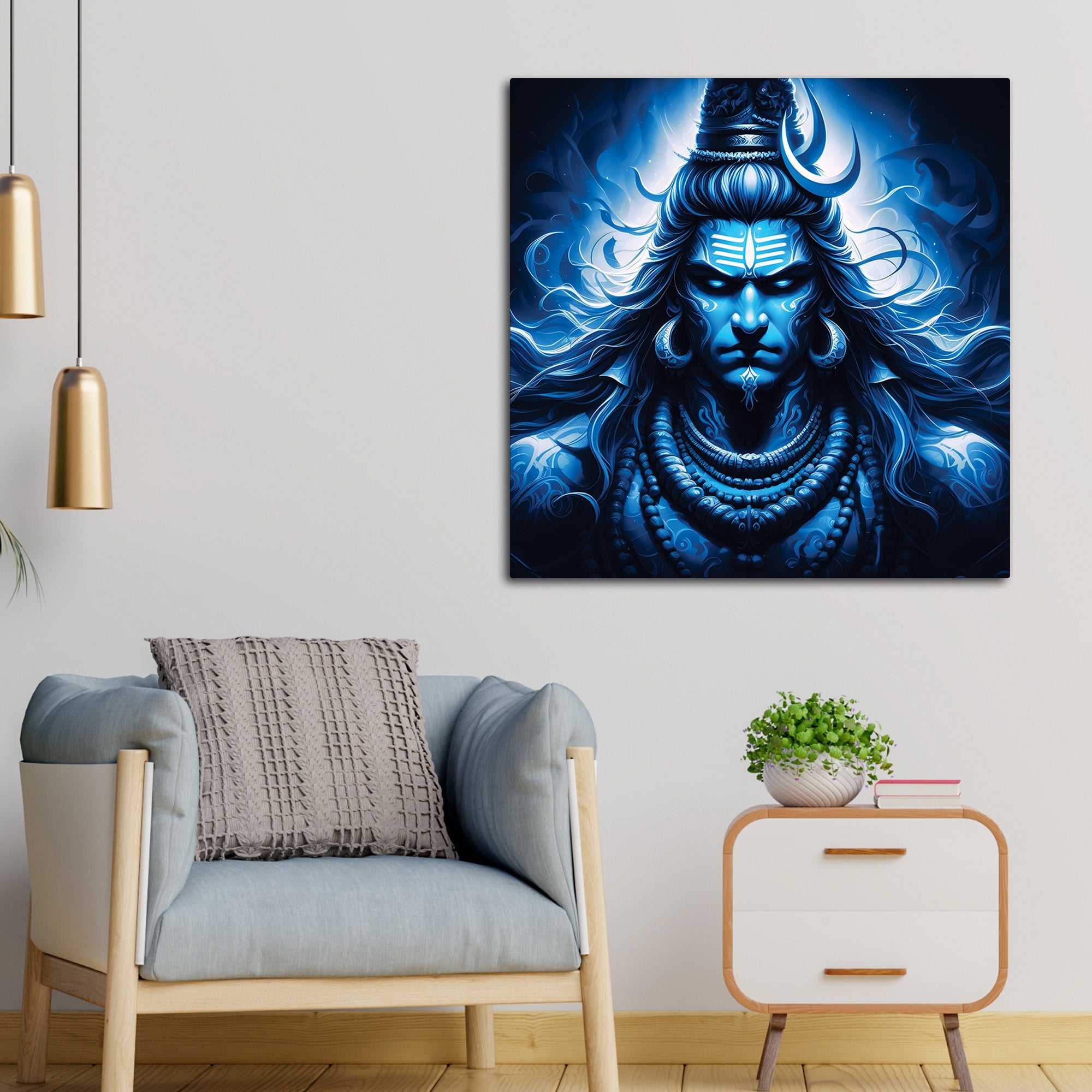 Shiv Ji Celestial Painting Hindu Spiritual Canvas Decor