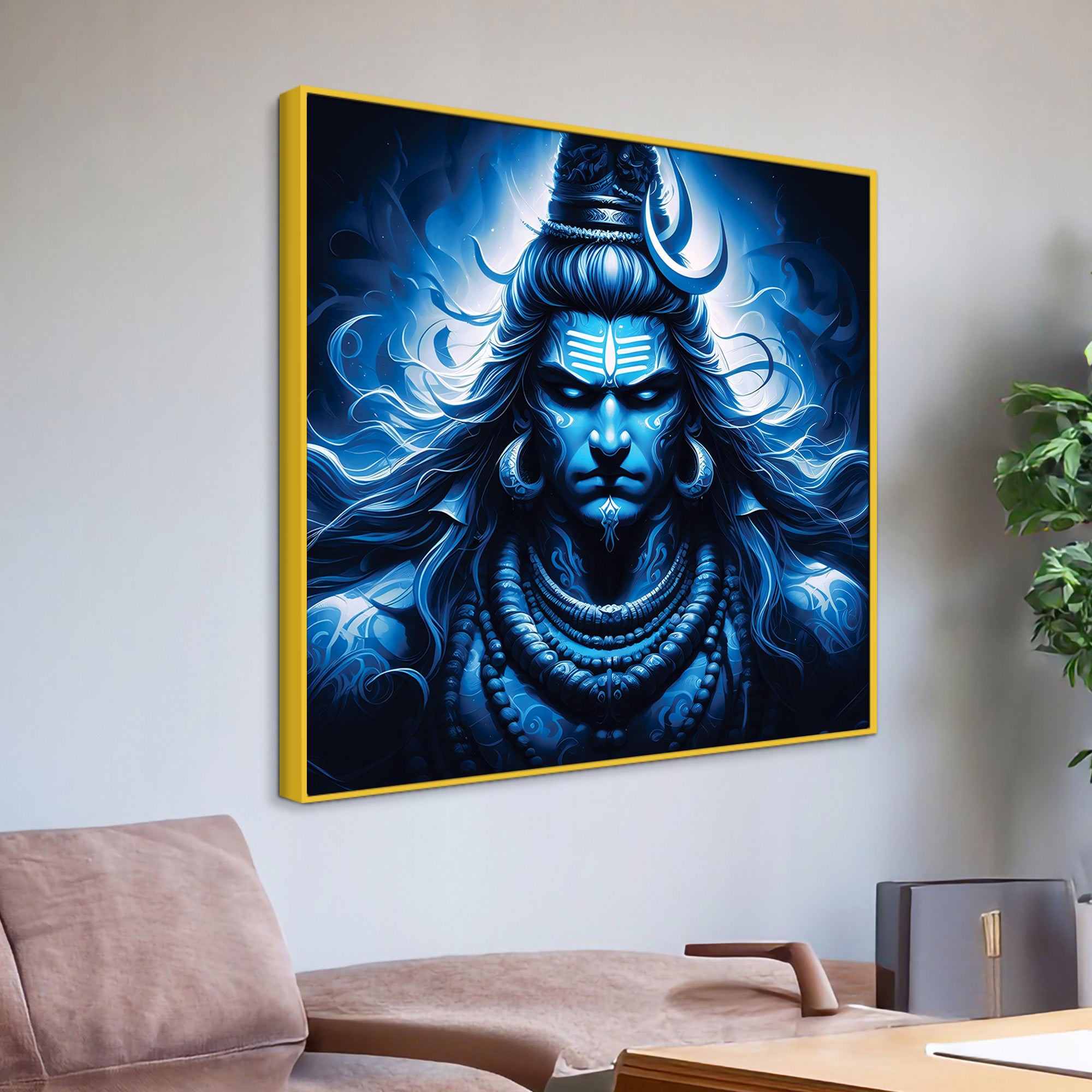 Shiv Ji Celestial Painting Hindu Spiritual Canvas Decor