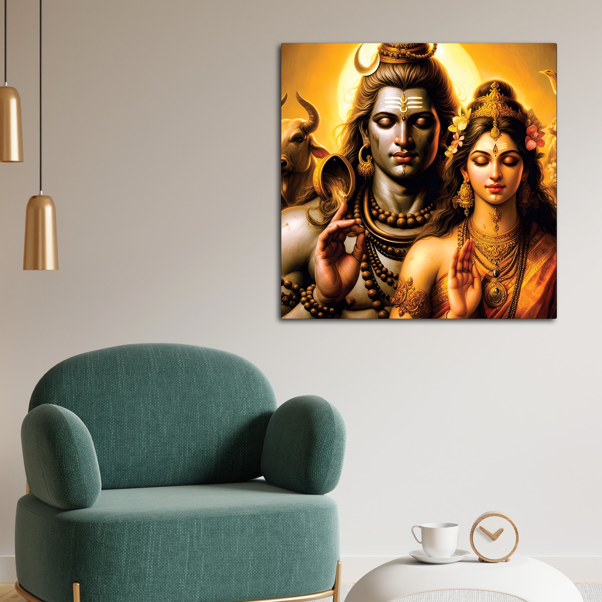 Shiv Ji Cosmic Flow Art Modern Spiritual Wall Painting