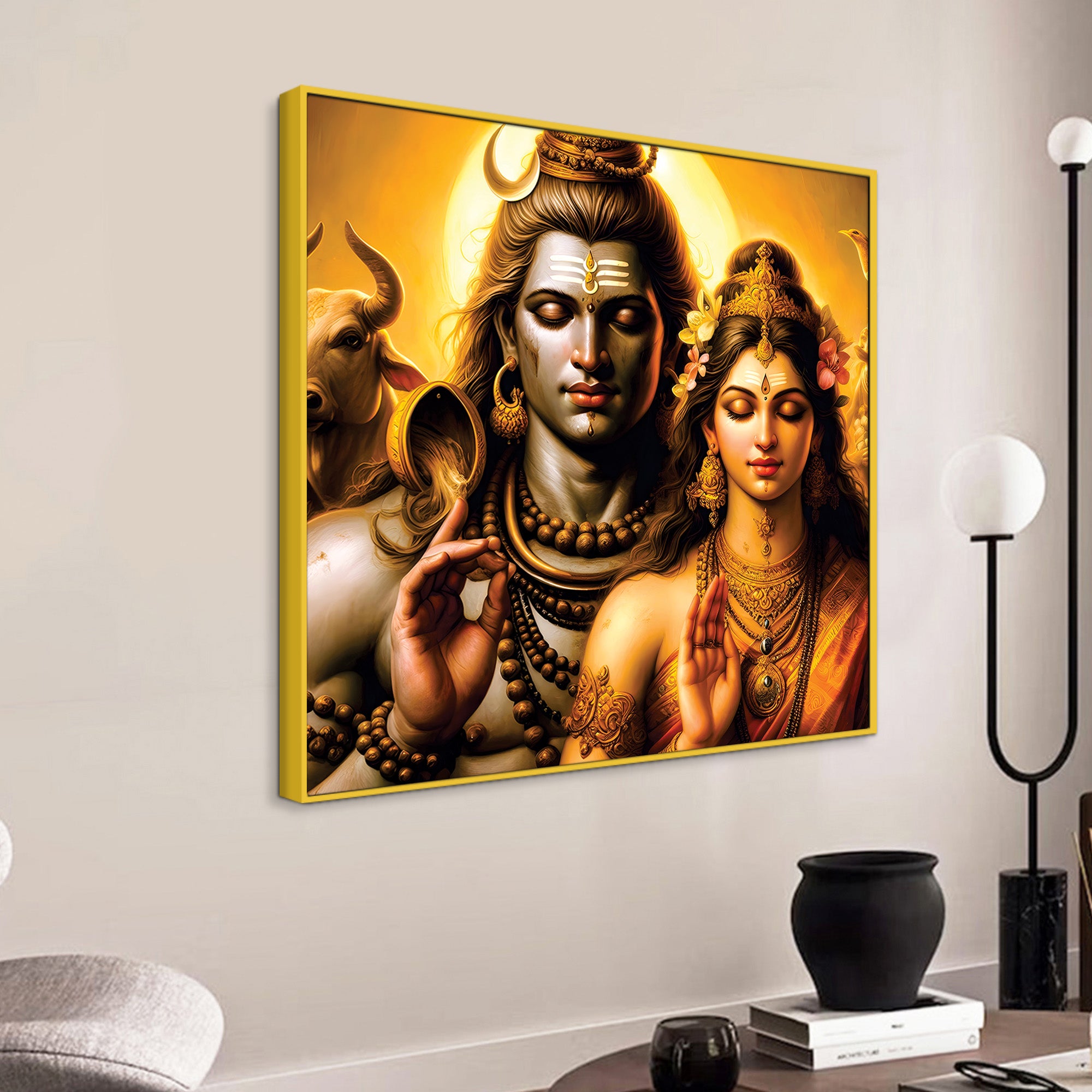 Shiv Ji Cosmic Flow Art Modern Spiritual Wall Painting