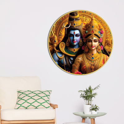Shiv Ji Cosmic Round Art Bedroom & Living Room Decorative painting
