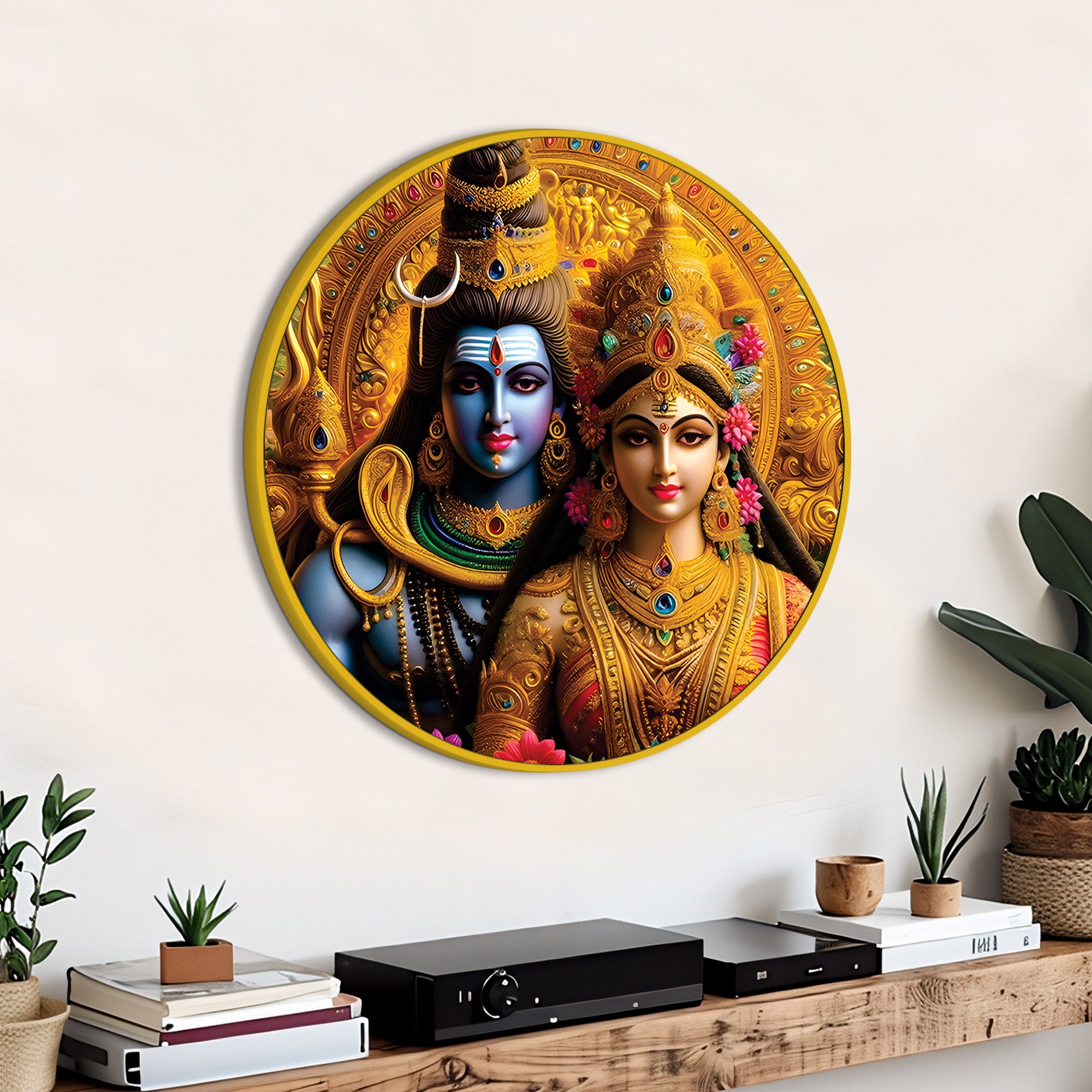 Shiv Ji Cosmic Round Art Bedroom & Living Room Decorative painting