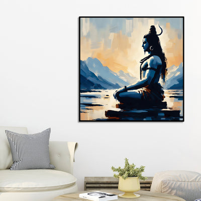 Shiv Ji Divine Canvas Painting Mahadev Spiritual Wall Art