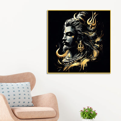 Shiv Ji Enlightened Portrait Modern Spiritual Wall Painting