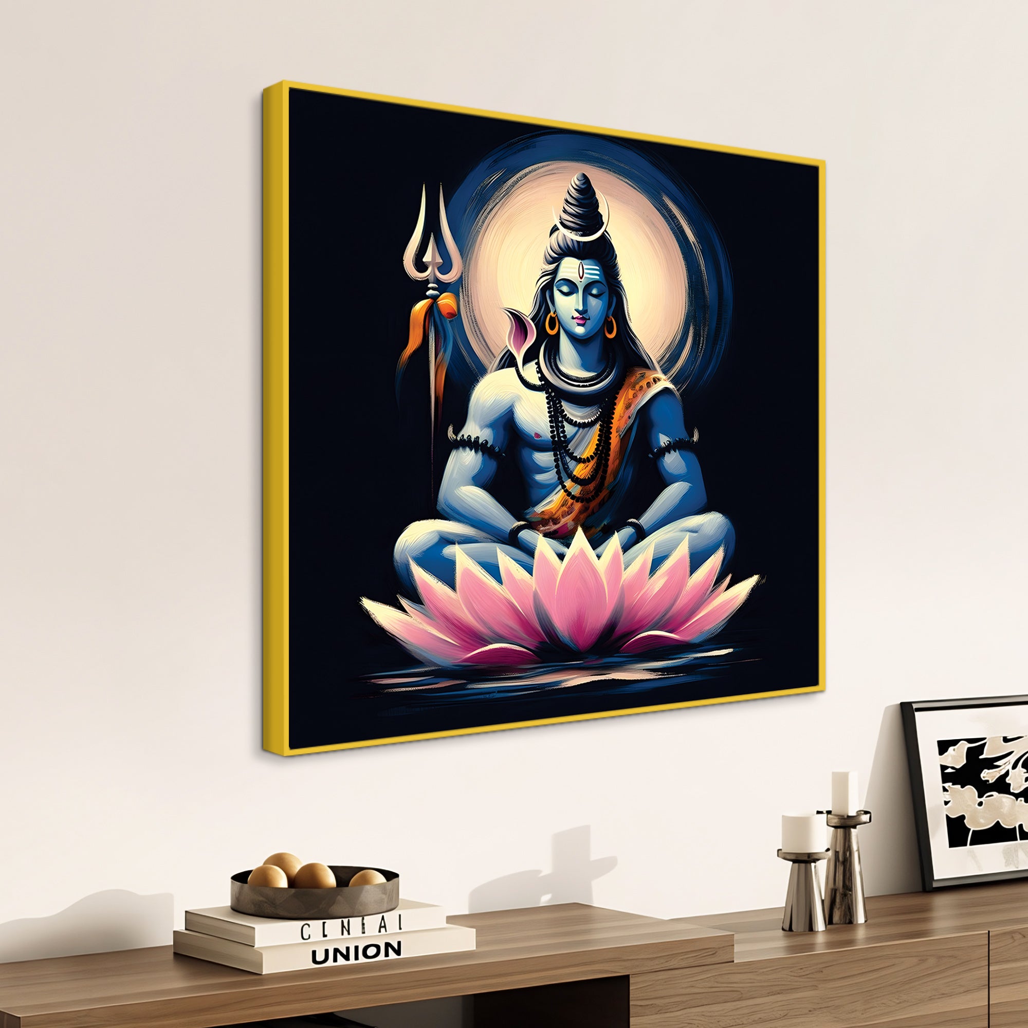 Shiv Ji Ethnic Canvas Painting Hindu Spiritual Wall Art