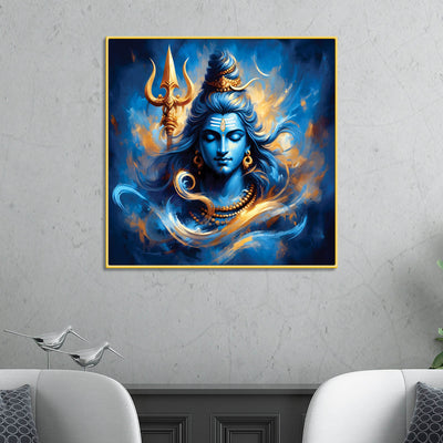 Shiv Ji Modern Canvas Art Mahadev Wall Painting for Living Room