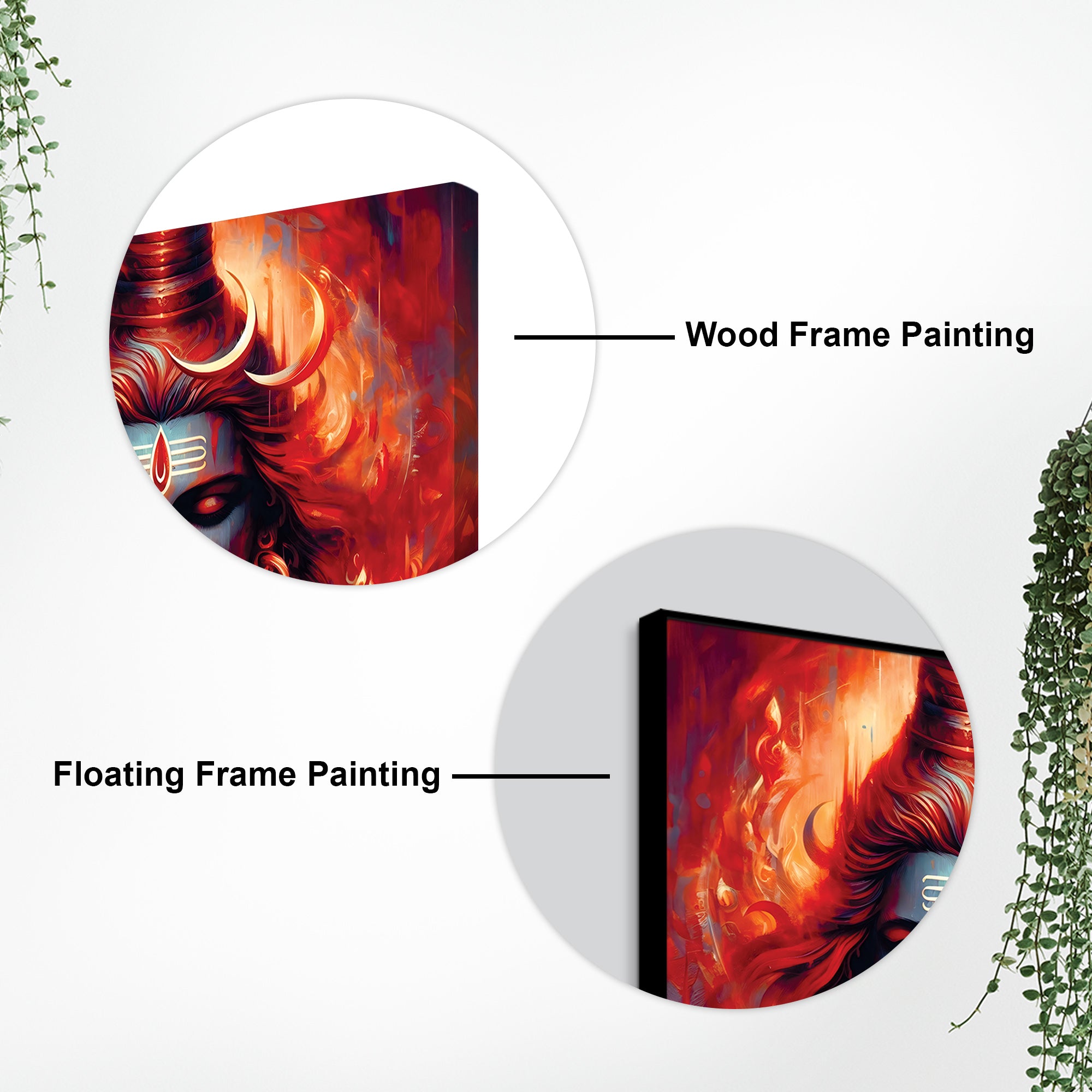 Shiv Ji Vibrant Canvas Frame Spiritual Painting Home Wall Decoration