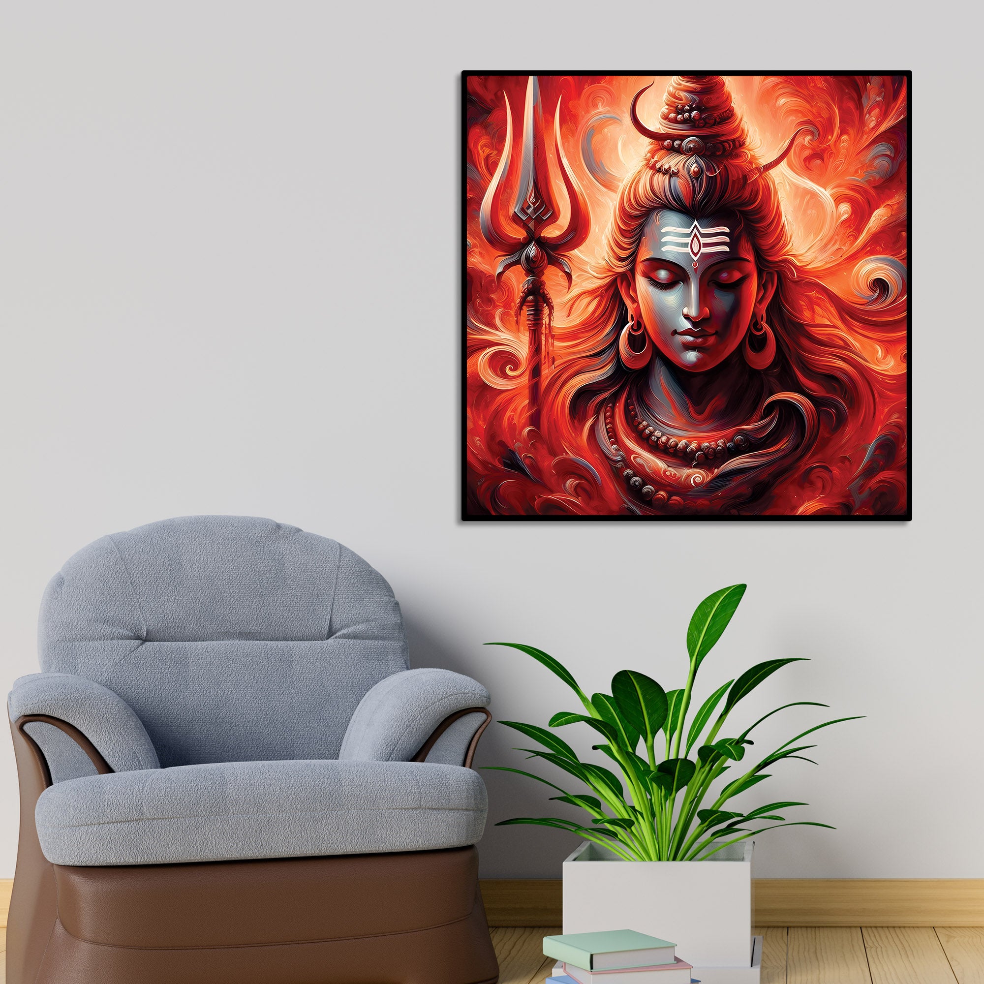 Shiv Parvati Aura Art Mahadev Painting Wall Decor Canvas