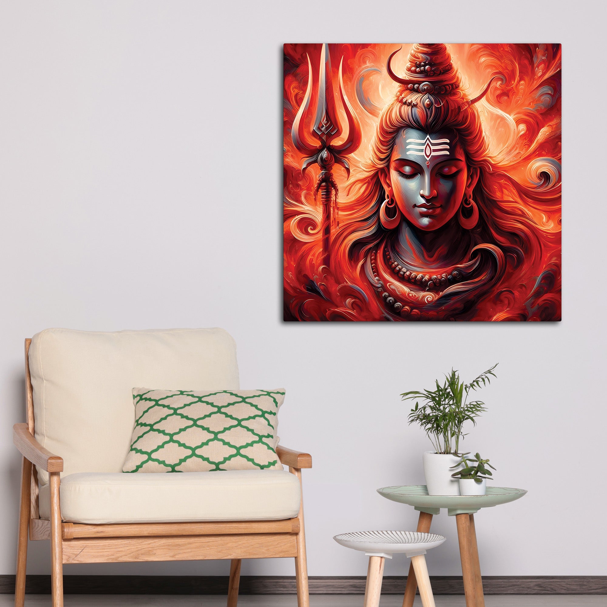 Shiv Parvati Aura Art Mahadev Painting Wall Decor Canvas