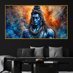 Shiv Shankar Floating Frame Crystal Wall Painting