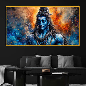 Shiv Shankar Floating Frame Crystal Wall Painting