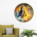 Shiv Shankar Round Wall Painting Pooja Home Decor