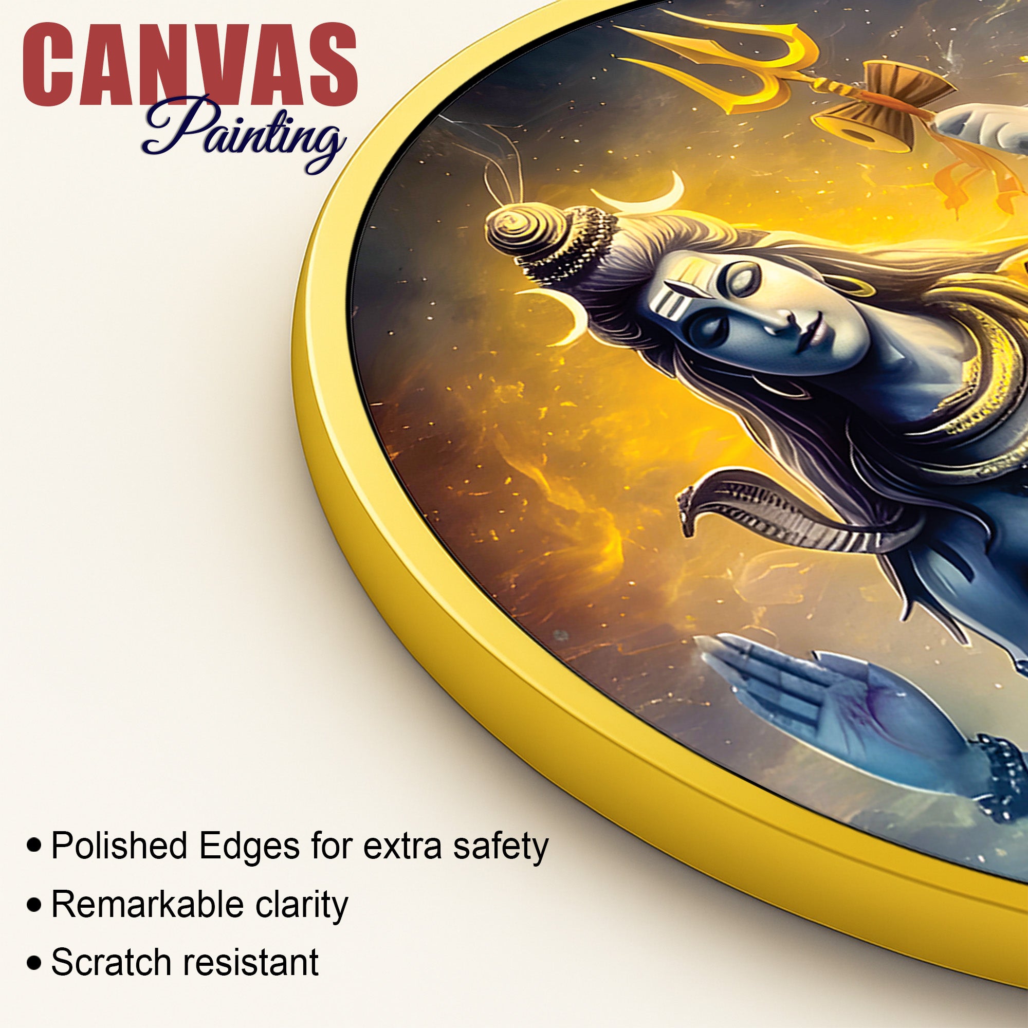 Shiv Shankar Round Wall Painting Pooja Home Decor