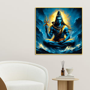 Shiv Shankar Spiritual Decor Modern Shiva Wall Painting