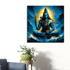Shiv Shankar Spiritual Decor Modern Shiva Wall Painting