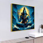 Shiv Shankar Spiritual Decor Modern Shiva Wall Painting