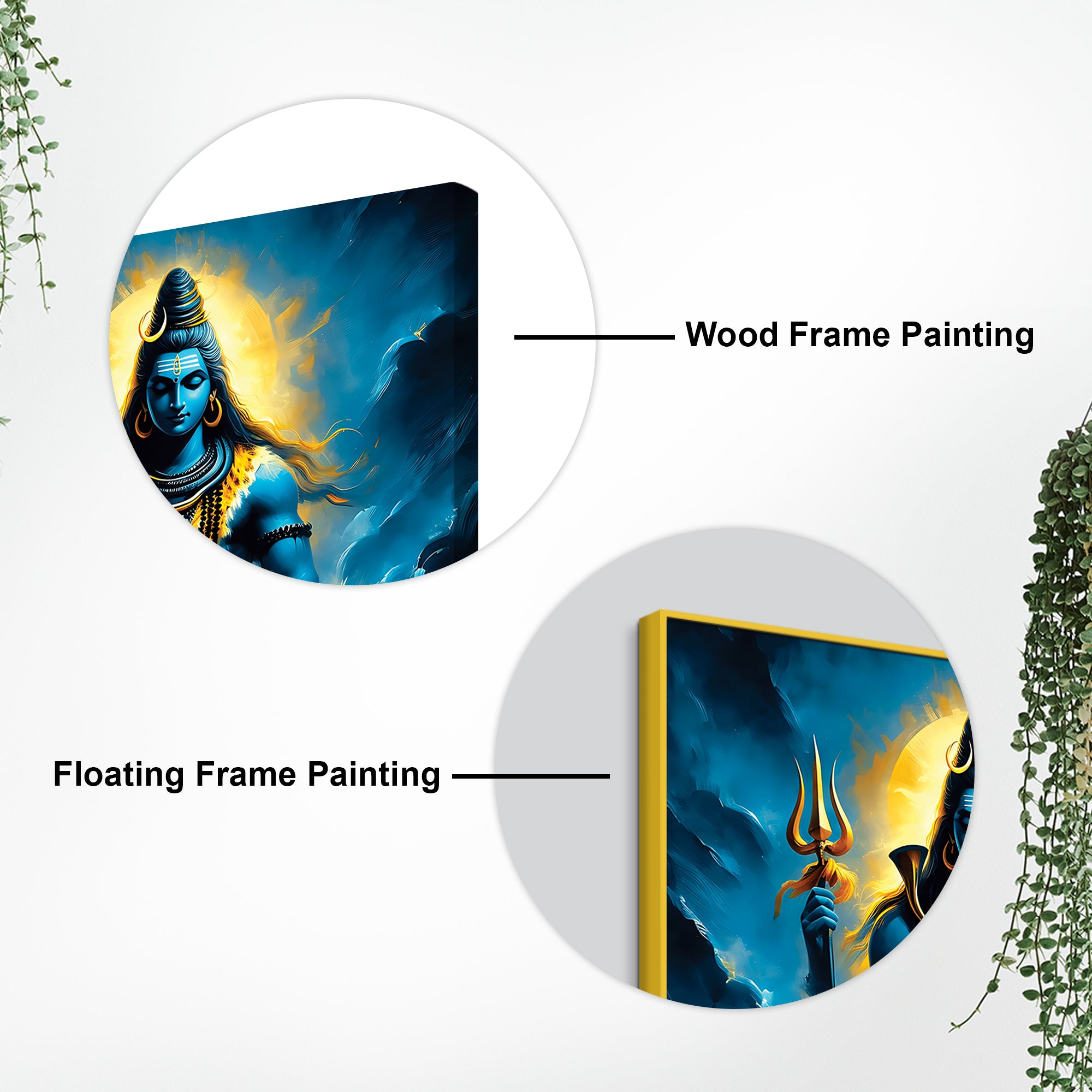 Shiv Shankar Spiritual Decor Modern Shiva Wall Painting