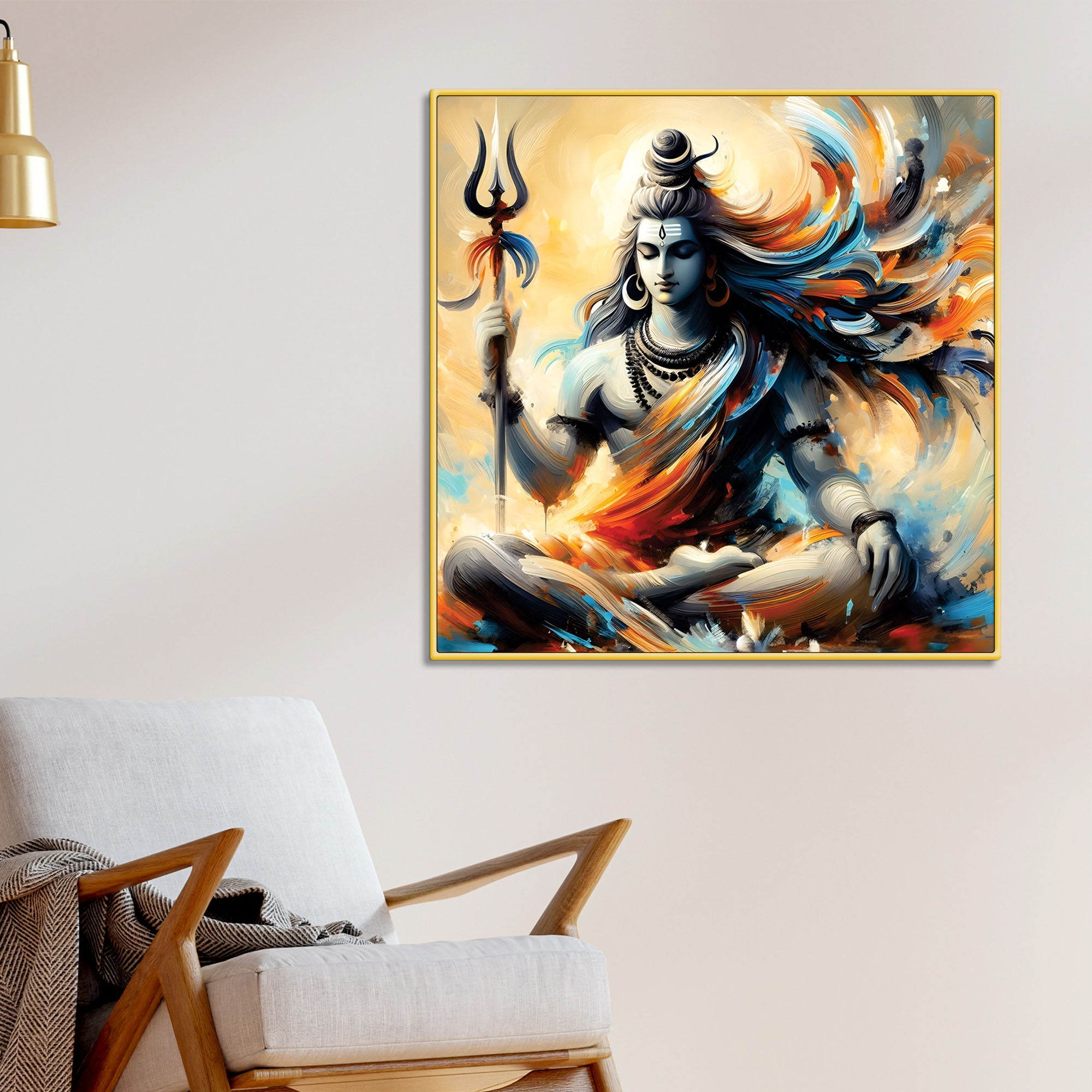 Shiv Tandav Energy Painting Lord Shiva Wall Art Canvas