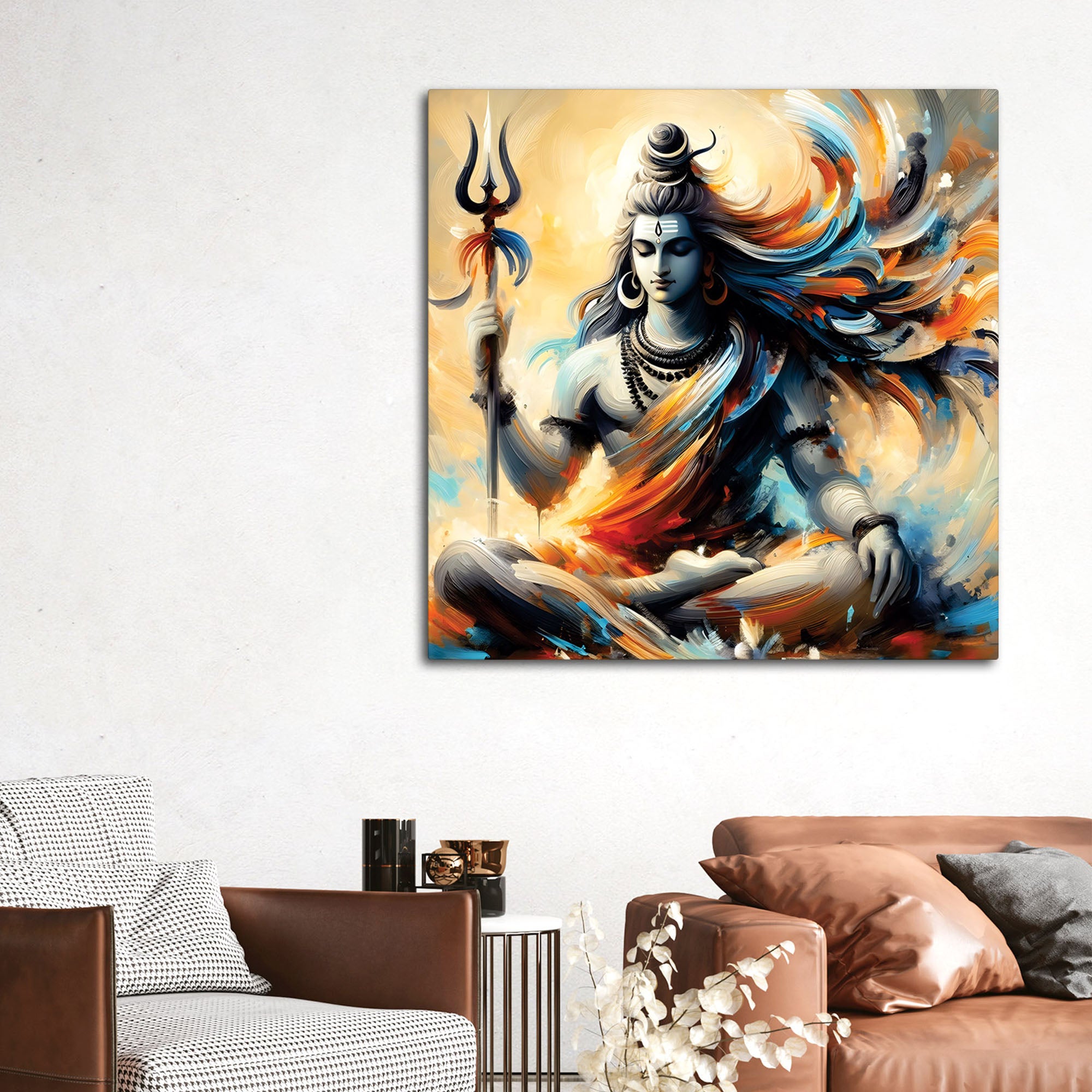 Shiv Tandav Energy Painting Lord Shiva Wall Art Canvas