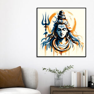 Shiva Cosmic Energy Artwork Mahadev Living Room Painting