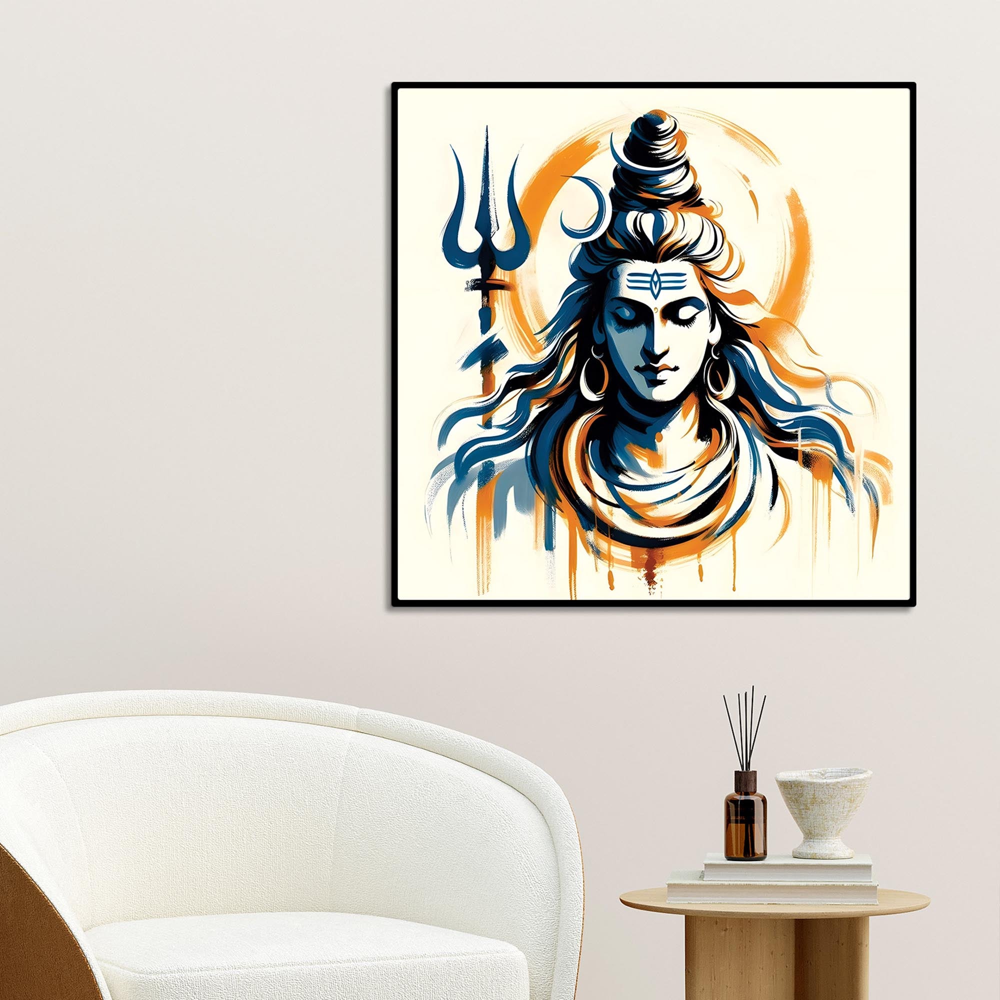 Shiva Cosmic Energy Artwork Mahadev Living Room Painting