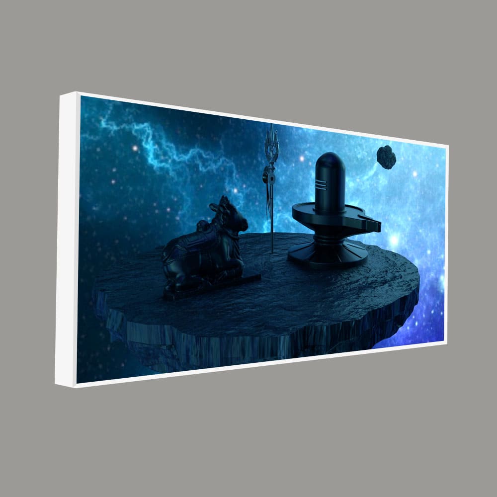 Shiva Lingam and Nandhi Statue Canvas Wall Painting