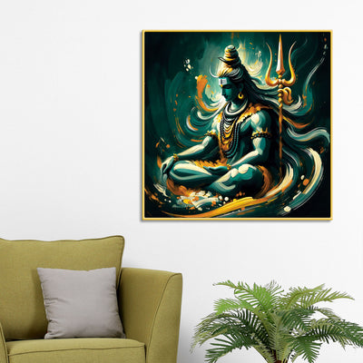 Shiva Meditation Canvas Painting Mahadev Wall Art Decor