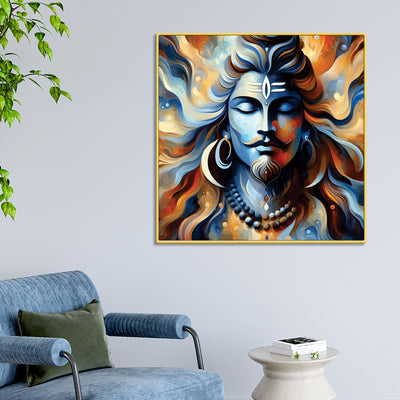 Shiva Mystical Aura Painting Mahadev Canvas Wall Decor