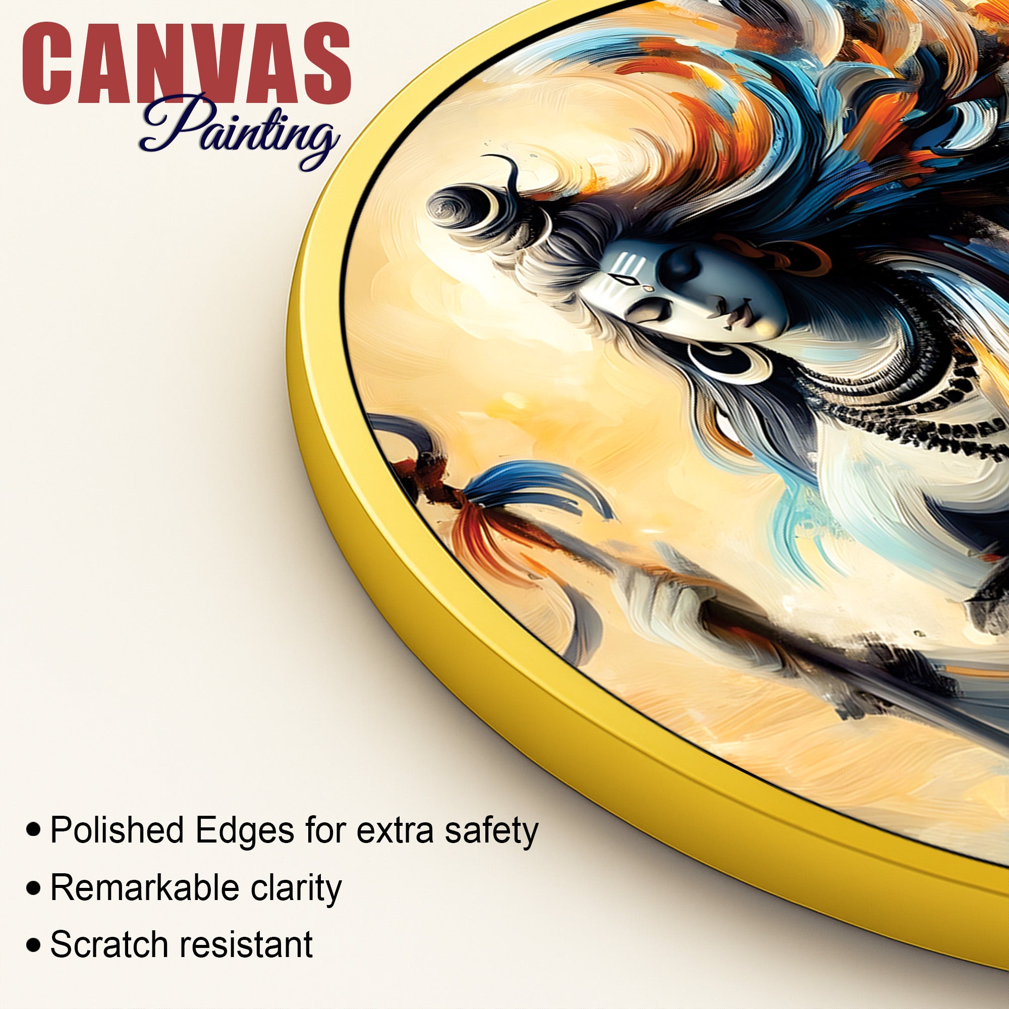 Shiva Round Artwork for Home Devotional Hindu Wall Painting