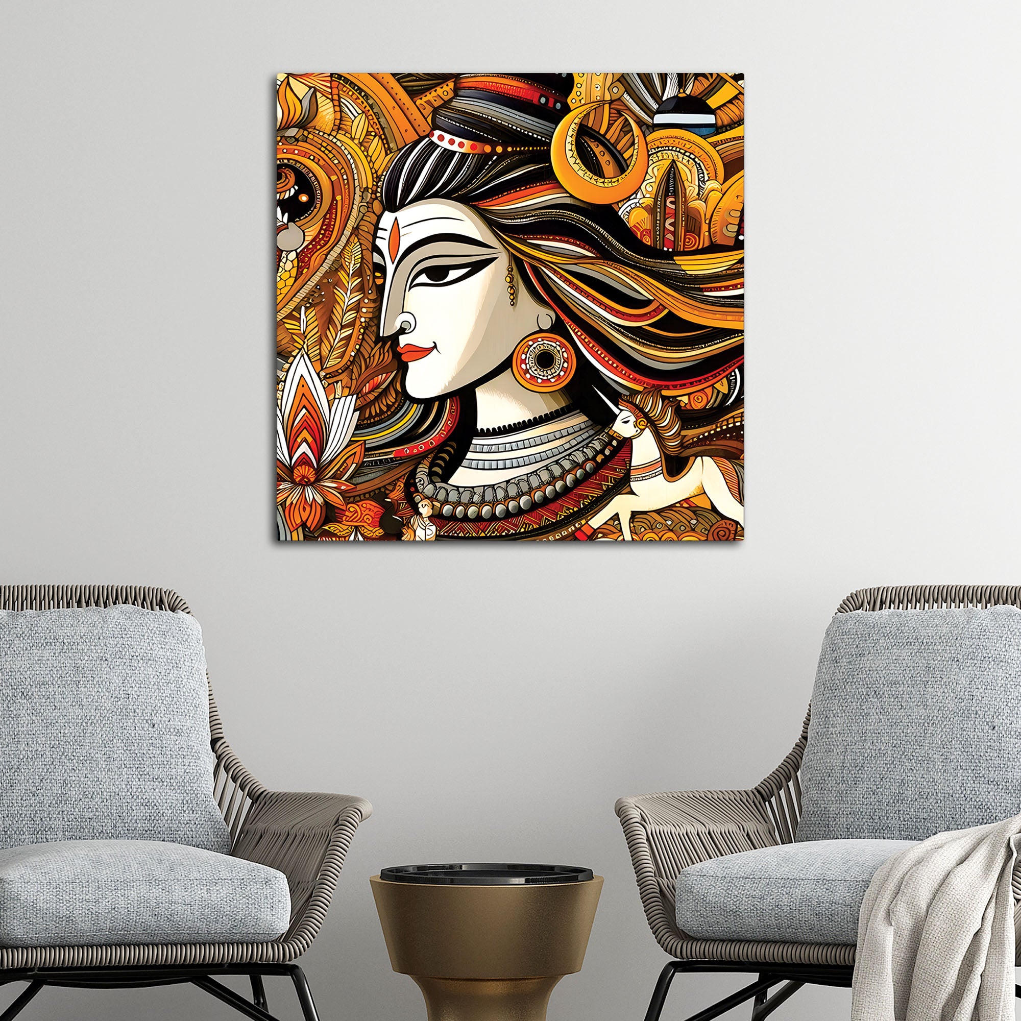 Shiva Trishul Divine Canvas Mahadev Wall Decoration Art Painting
