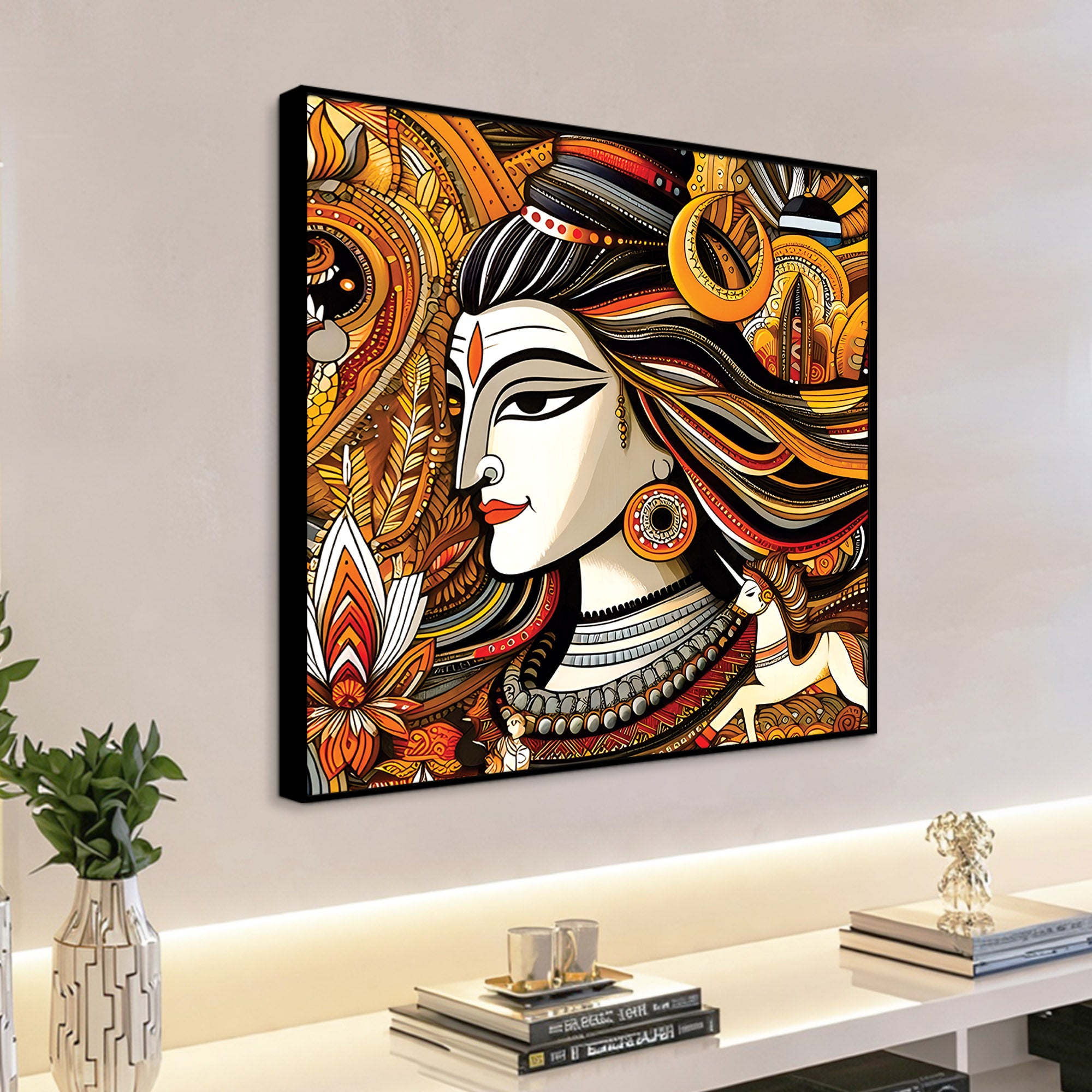 Shiva Trishul Divine Canvas Mahadev Wall Decoration Art Painting