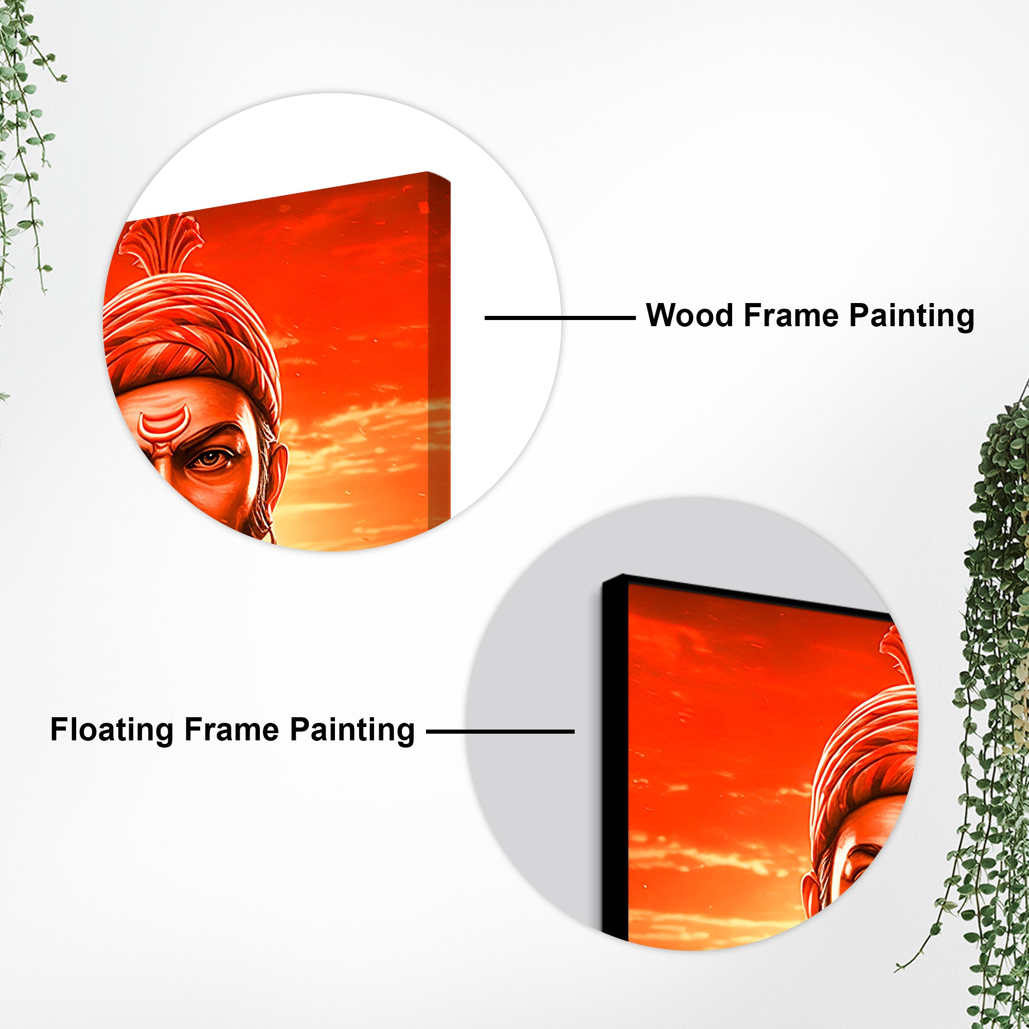 Shivaji Maharaj Bold Red Aura Warrior Canvas Wall Painting