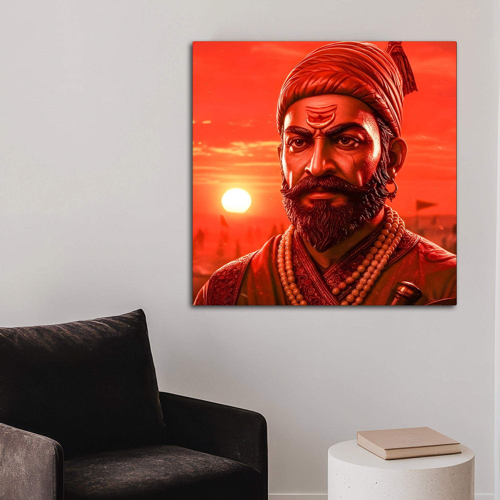 Shivaji Maharaj Fierce Maratha Warrior Wall Painting