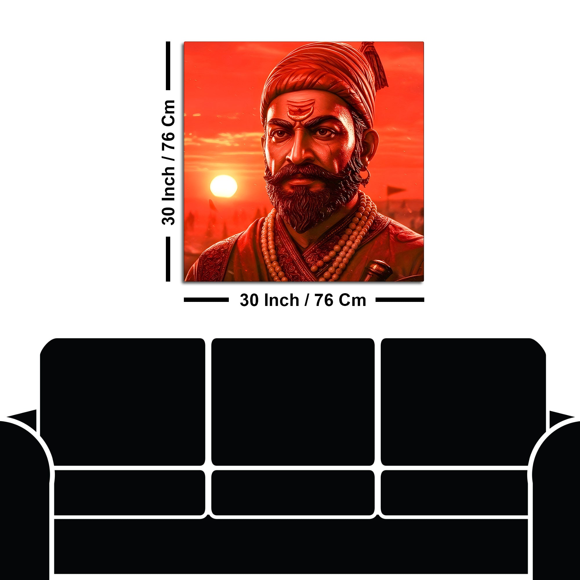 Shivaji Maharaj Fierce Maratha Warrior Wall Painting